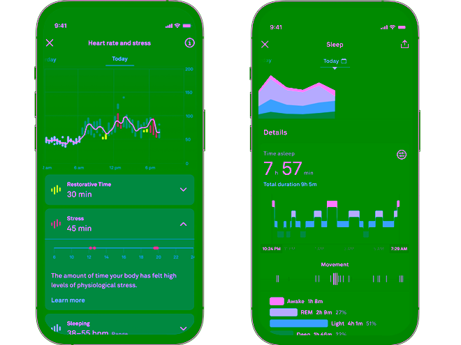 Oura App home screen and Oura Advisor screen
